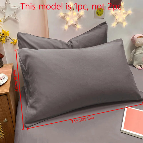 1 Piece Of Matte Solid Color Pillowcase, Bedroom Pocket Sealed Soft