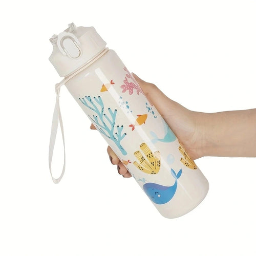 1pc 750ml 23OZ cartoon car series plastic water bottle, multiple