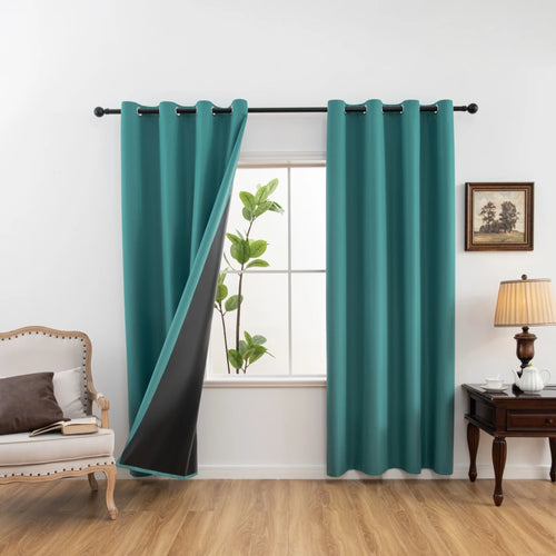 1panel Solid 100% Blackout Curtains with Grommets, Total Privacy