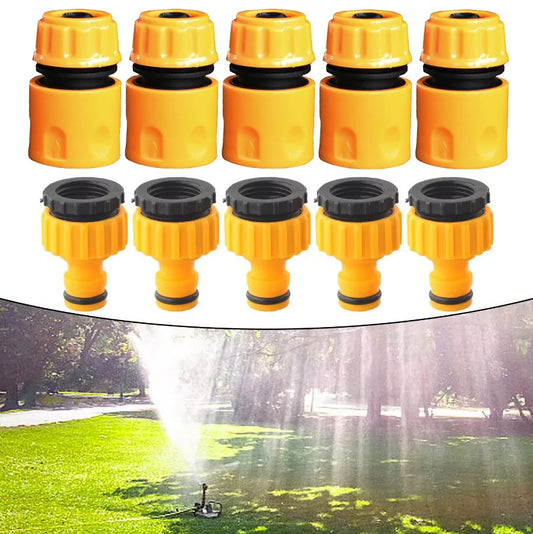 10pcs Hose Quick Connectors, 3/4 & 1/2 Inch Faucet Adapter for Garden