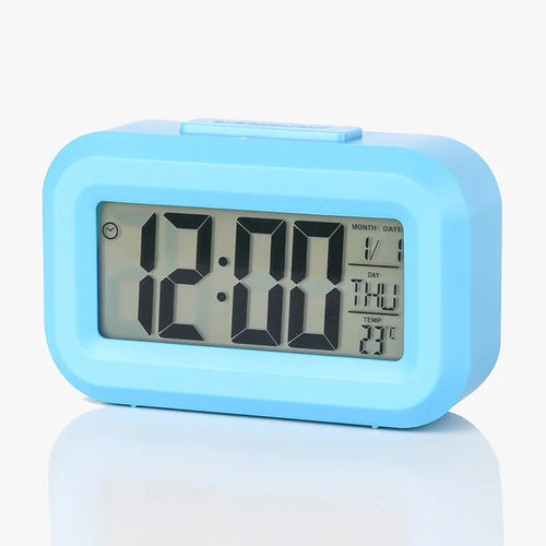 12/24h Led Digital Display Alarm Clock Home Bedside Battery Power