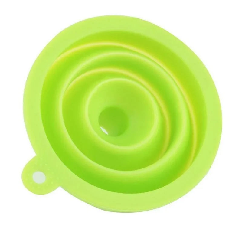 1pc Mini Silicone Gel Foldable Collapsible Style Funnel Hopper Kitchen
