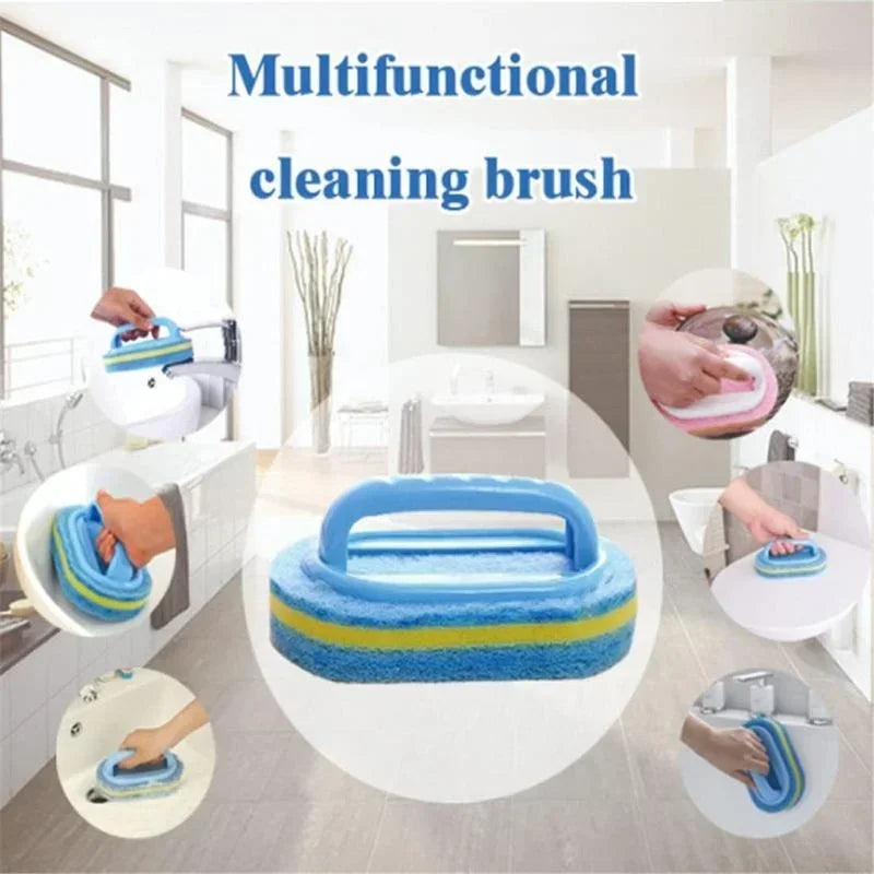 Sponge Cleaning Brush With Handle Bathtub Tile Scrub Brush Kitchen