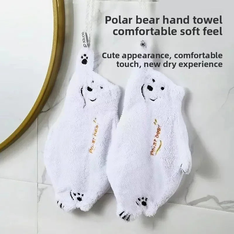 Polar Bear Hand Wiping Towel Super Absorbent Hanging Kitchen Towel