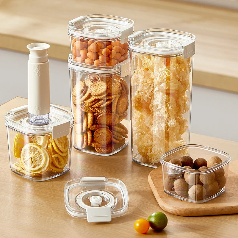 Vacuum Sealed Tank Coffee Beans Vacuum Jar Kitchen Cereals Storage Box