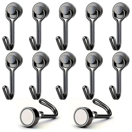 20pcs black Magnetic Hooks Heavy Duty Neodymium Rare Earth Magnetic
