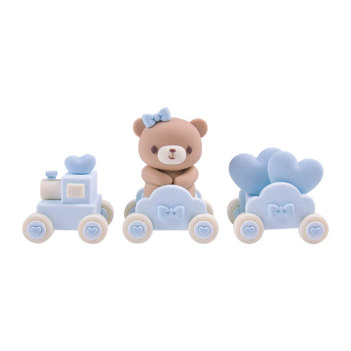 Pink Blue Bear Cake Topper Bear Doll Ornaments Insert Birthday Cake