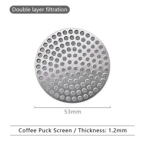 51/53/58mm Reusable Coffee Puck Screen 304 Stainless steel Double