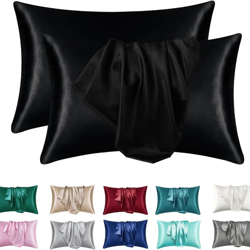 2pcs Satin Silk Pillowcase for Hair and Skin, Coral Pillow Cases