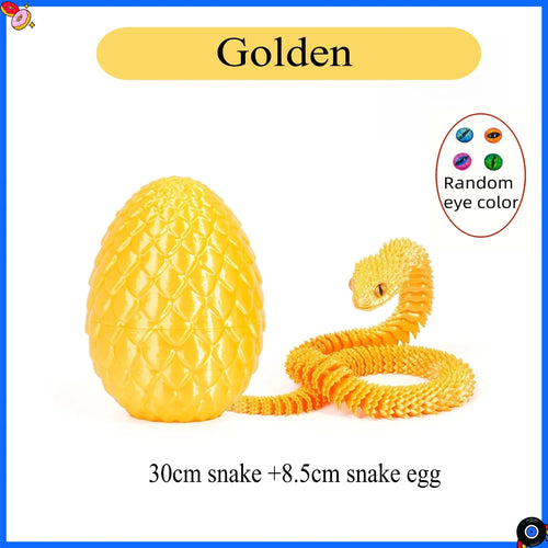 3D Printed Snake with Egg Joint Mobility Simulate Snake Ornament