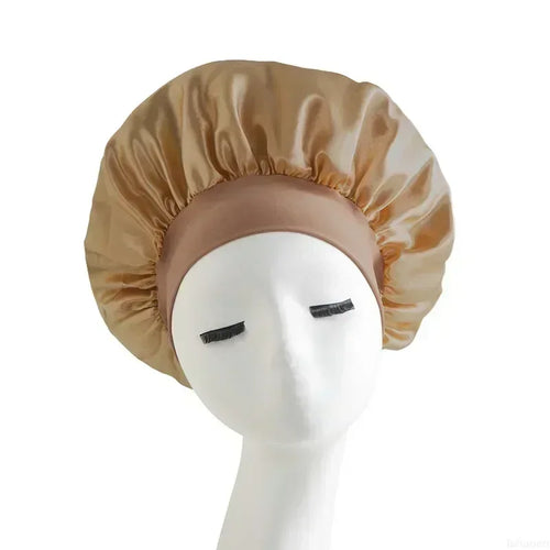 Bonnet Sleeping Cap Nightcap High Elastic Wide Brim Satin Night Hat