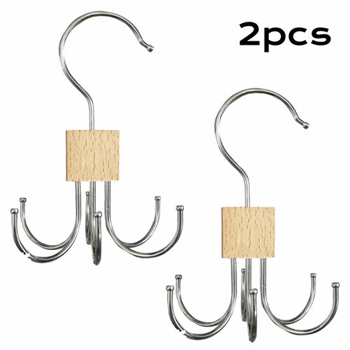 1/5pcs 360° Rotating Storage Hanger Hook Multi-Claw Bag Metal Belts