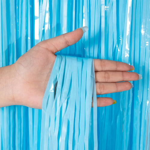 Cheap as a Party Metallic Tinsel Foil Fringe Curtains Backdrop for