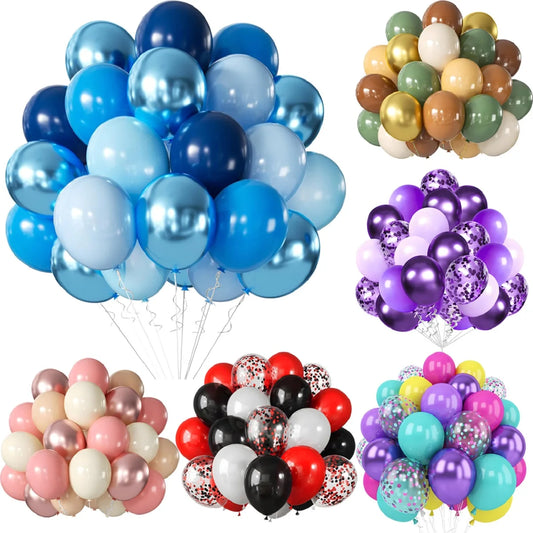 31/36/37/51/101Pcs Metallic Balloons Pearl White Latex Balloon Gold