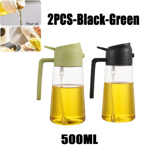 New 470ml Oil Spray Pot 2-in-1 Plastic Household Kitchen Oil Bottle