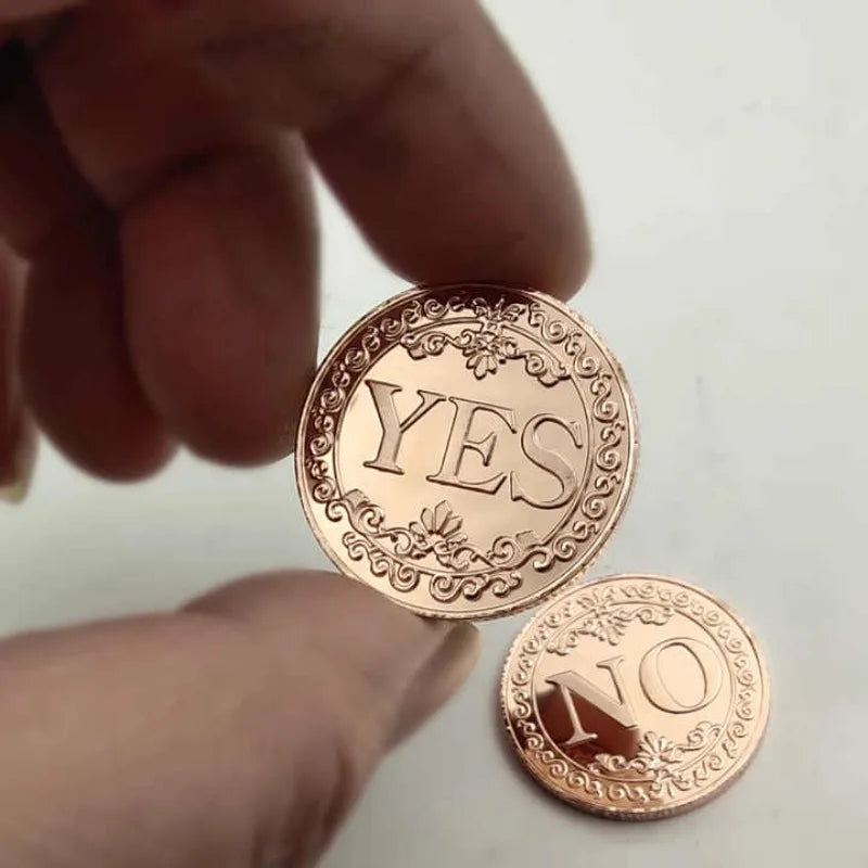 YES NO Decision Coins Magic Coin Collections Good Luck Vintage Antique