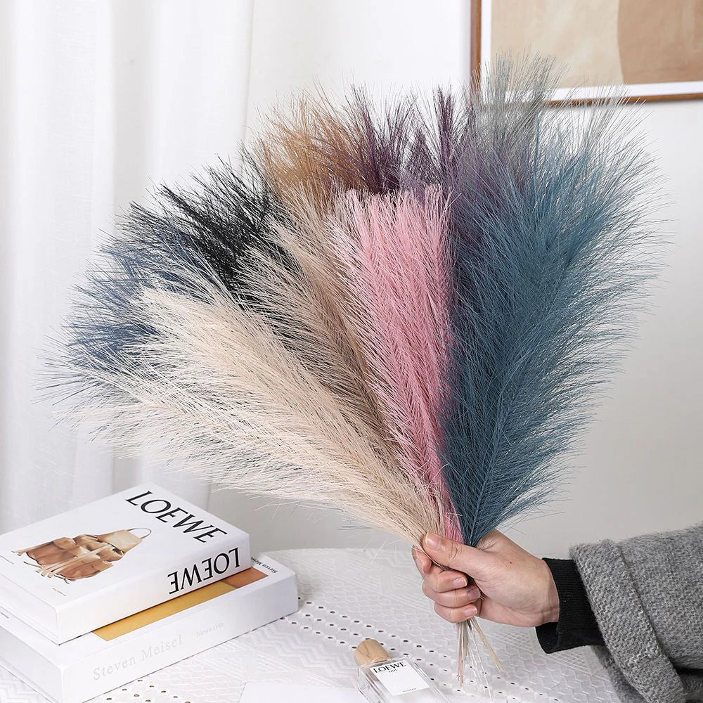 5/10/20PCS Fluffy Pampas Grass Boho Decor Artificial Flower Fake Plant