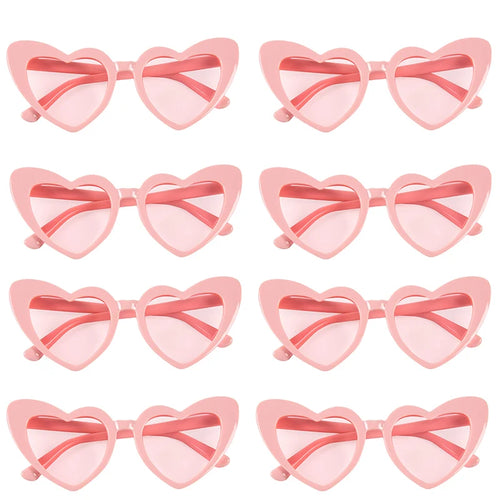 Bachelorette Party Heart Shaped Glasses Black White Pink Avocado Green