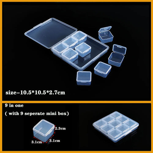 Transparent Plastic box Screw Compartment Box Jewelry Earring Display