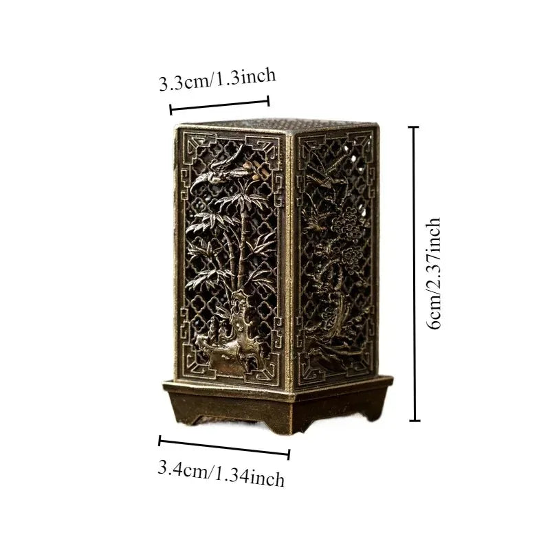 Square Vertical Incense Burner Small Xiangyun Alloy Incense Holder