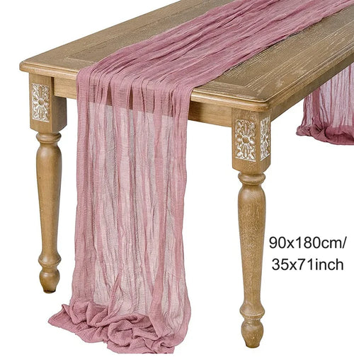 Semi-Sheer Gauze Table Runner Sage Cheesecloth Table Setting Dining
