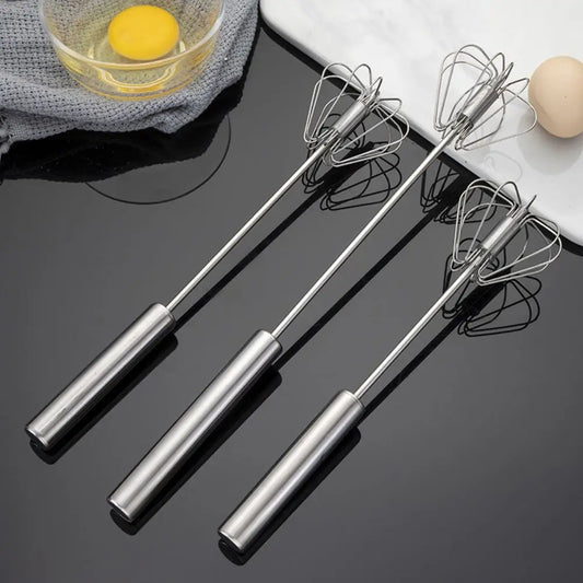 Stainless Steel Rotary Whisk Semi-Automatic Mixer Manual Whisk