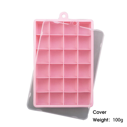 With Lid /No Lid 24-hole Silicone Ice Tray Square Box Auxiliary Food