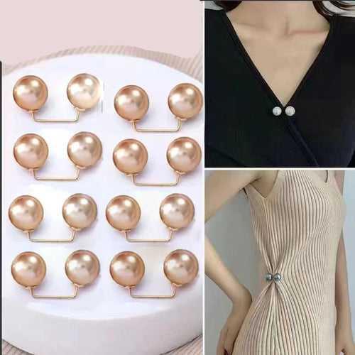 8PCS pearl non-slip safety pins Dress brooch decoration dress waist