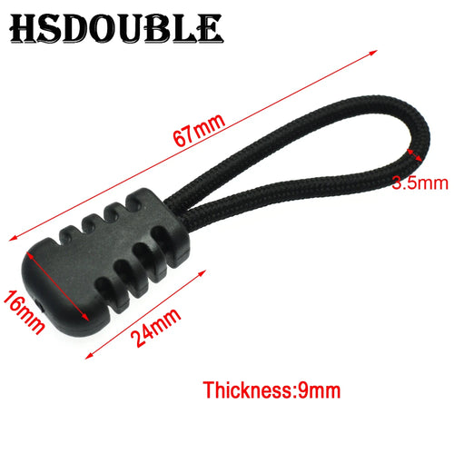 10 Pcs/Pack Zipper Pulls Cord Ends Strap Lariat Black For Apparel