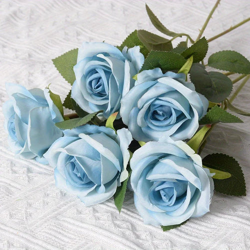 12pcs Realistic Artificial Rose Bouquet for Weddings, Birthdays, and
