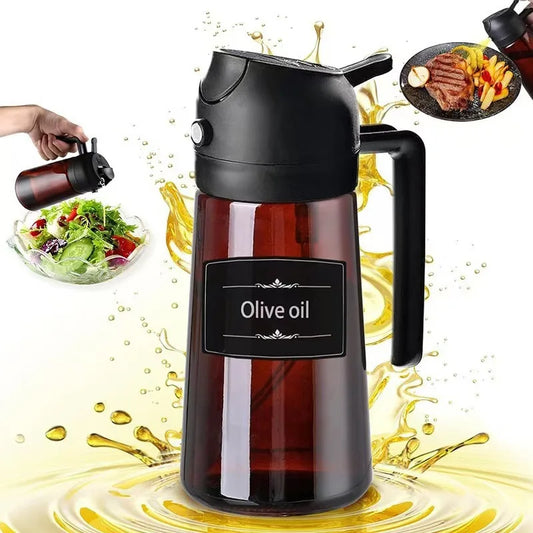 16oz/470ml Leakproof 2-in-1 Glass Oil Dispenser & Sprayer for Cooking