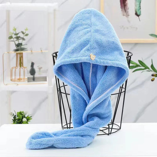 Women Long Hair Quick-Dry Hair Towel Soft Microfiber Towels Shower Cap