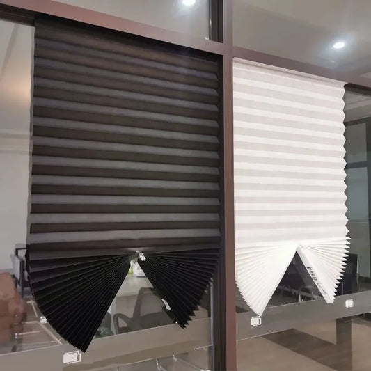 1Pc Shades Self-adhesive Half Windows Nonwoven Folding Curtain