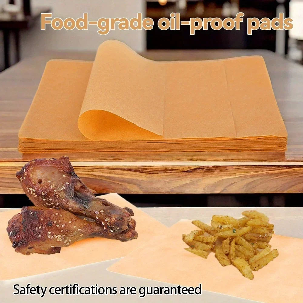 50/100Pcs Unbleached Baking Parchment Paper Sheets for Air Fryer Oven