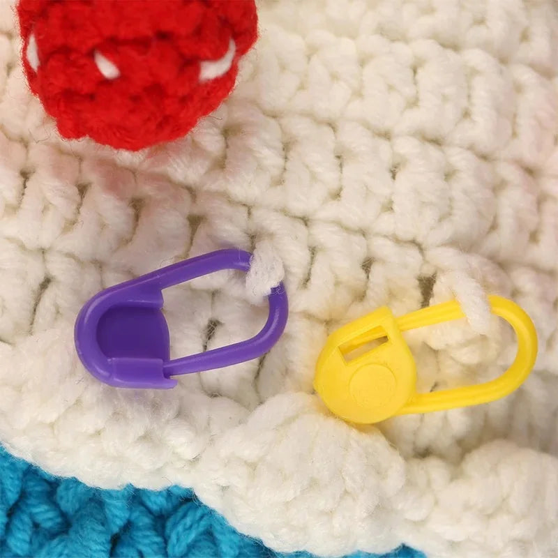 KRABALL 50-500pcs Plastic Crochet Yarn Weave Markers Resin Small Clip
