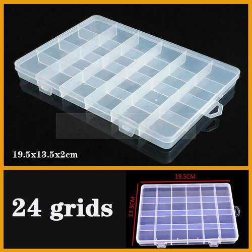 Transparent Plastic box Screw Compartment Box Jewelry Earring Display