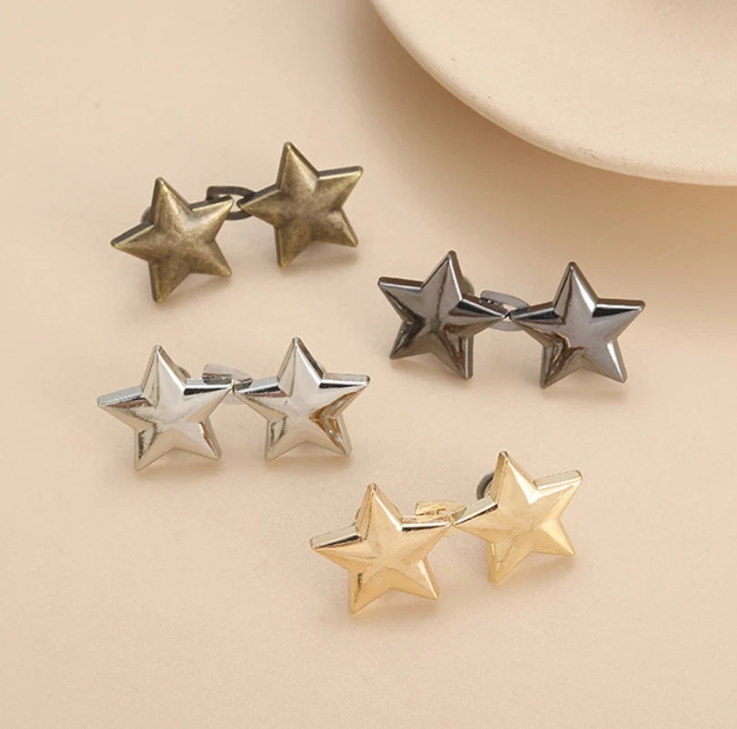 Star Adjustable Jeans Button Clips - Waist Tightener for Pants/Skirts,
