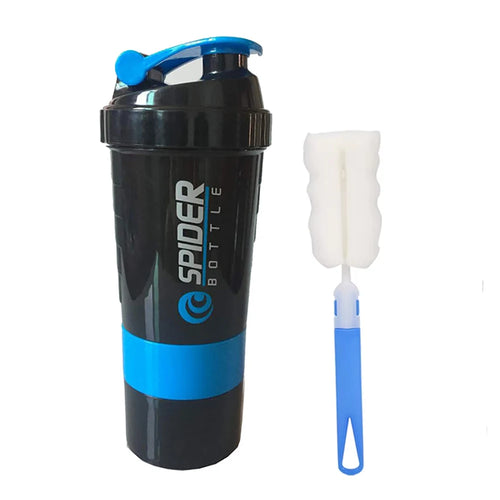 3 Layers Shaker Protein Bottle Powder Shake Cup Water Bottle Plastic