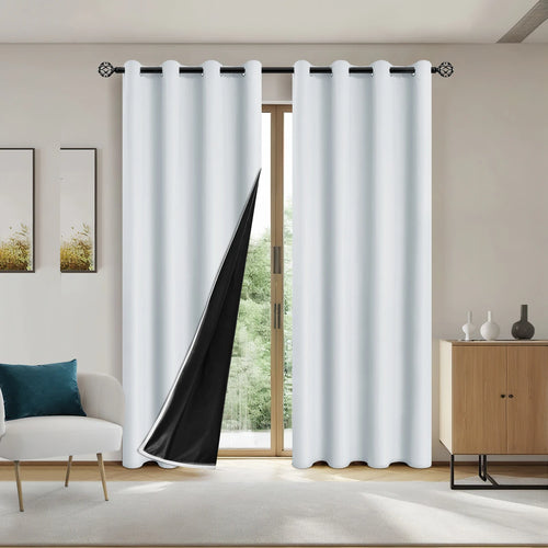 1panel Solid 100% Blackout Curtains with Grommets, Total Privacy