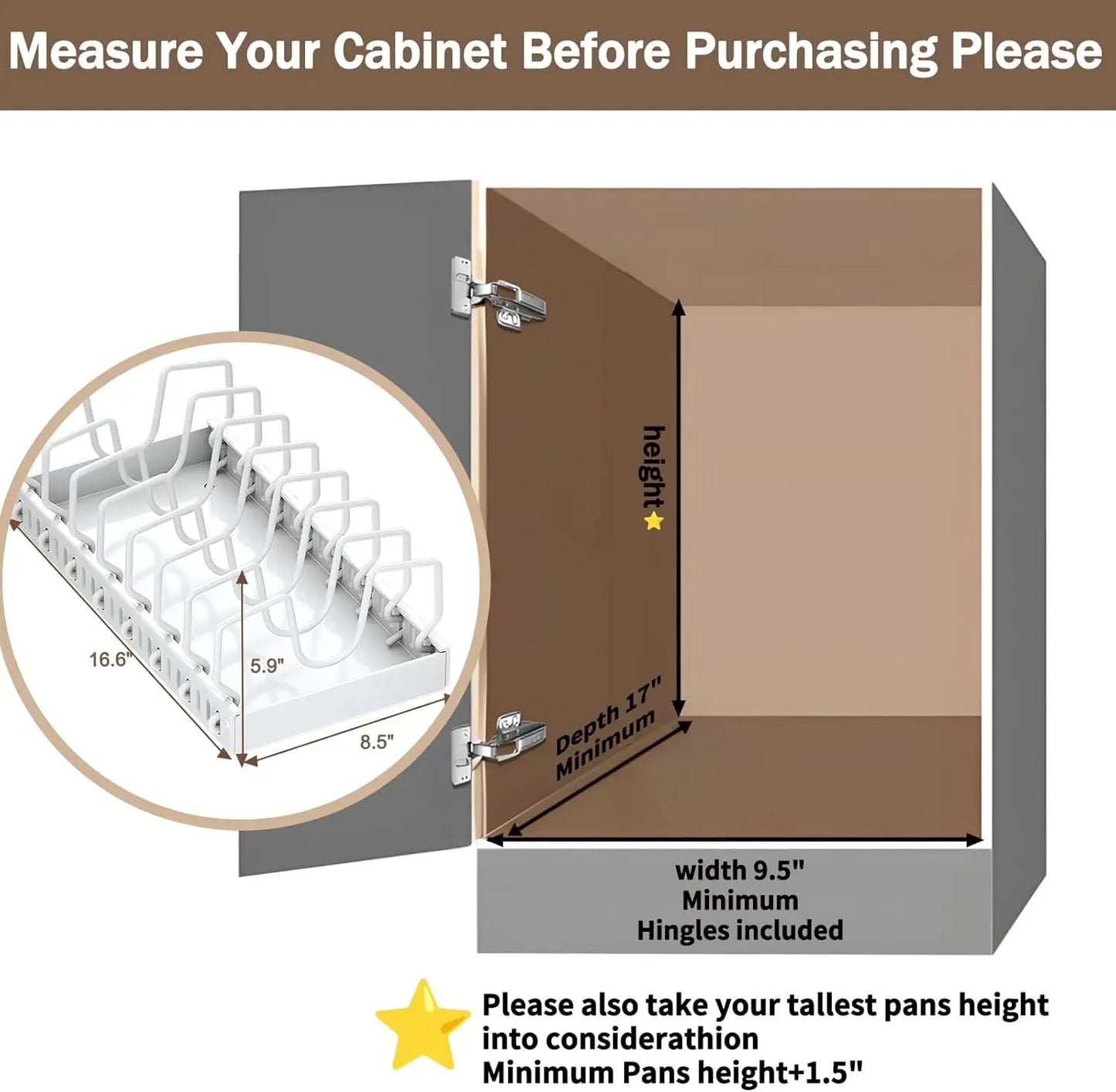 Pull Out Pots Pans Organizer for Under Cabinet Pull Out Cabinet
