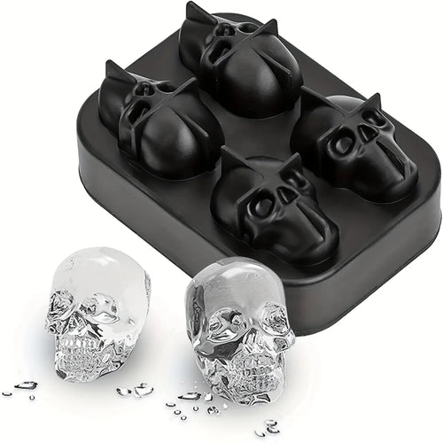 Skull Ice Ball Mold Silicone 3D Flexible Ice Cube Trays BPA Free Ice