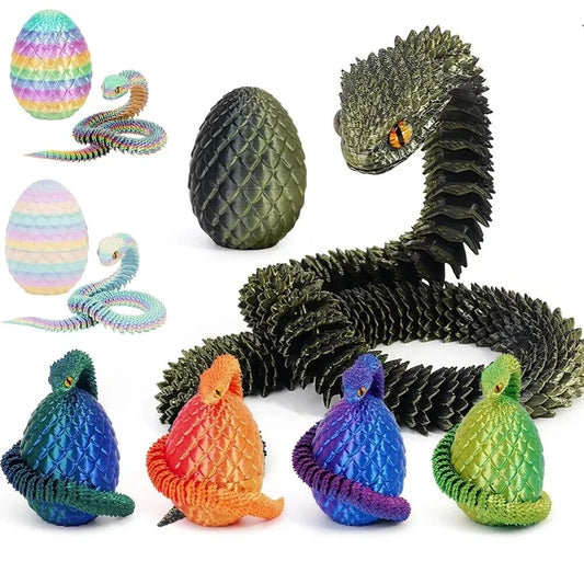 3D Printed Snake with Egg Joint Mobility Simulate Snake Ornament