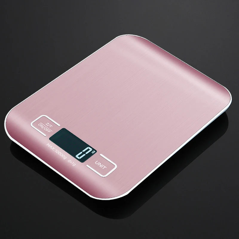 5kg/10kg Rechargeable Kitchen Scale LCD Display Stainless Steel