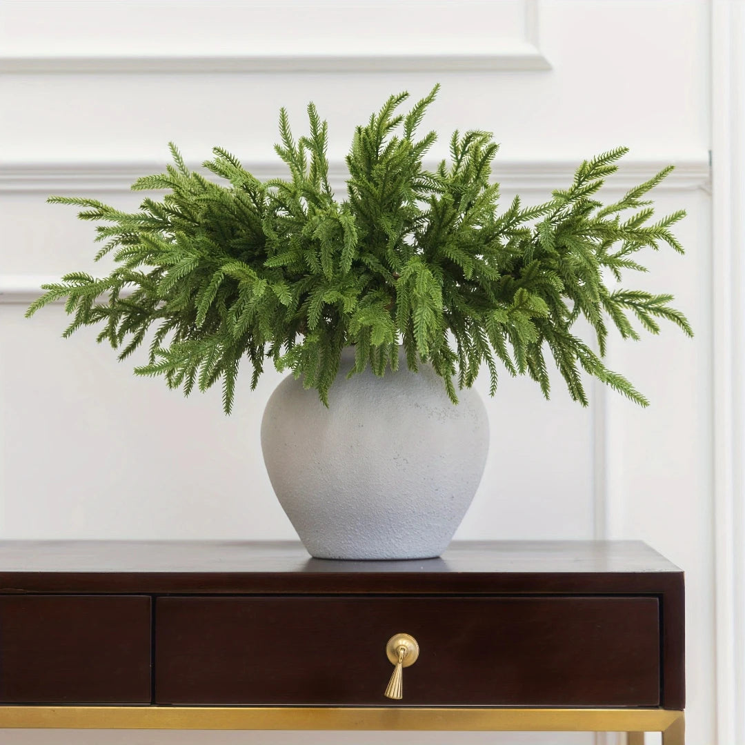 24/12pcs Artificial Cedar Sprigs - Perfect for Christmas & Winter Home