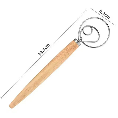Large Hand Danish Dough Whisk Bread Mixer Stainless Steel Cake Pastry