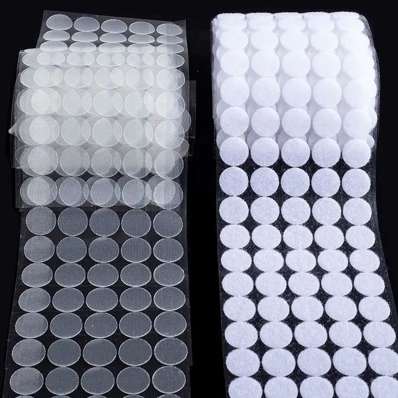 10/15/20mm Transparent Dot Sticker Self Adhesive Hook and Loop