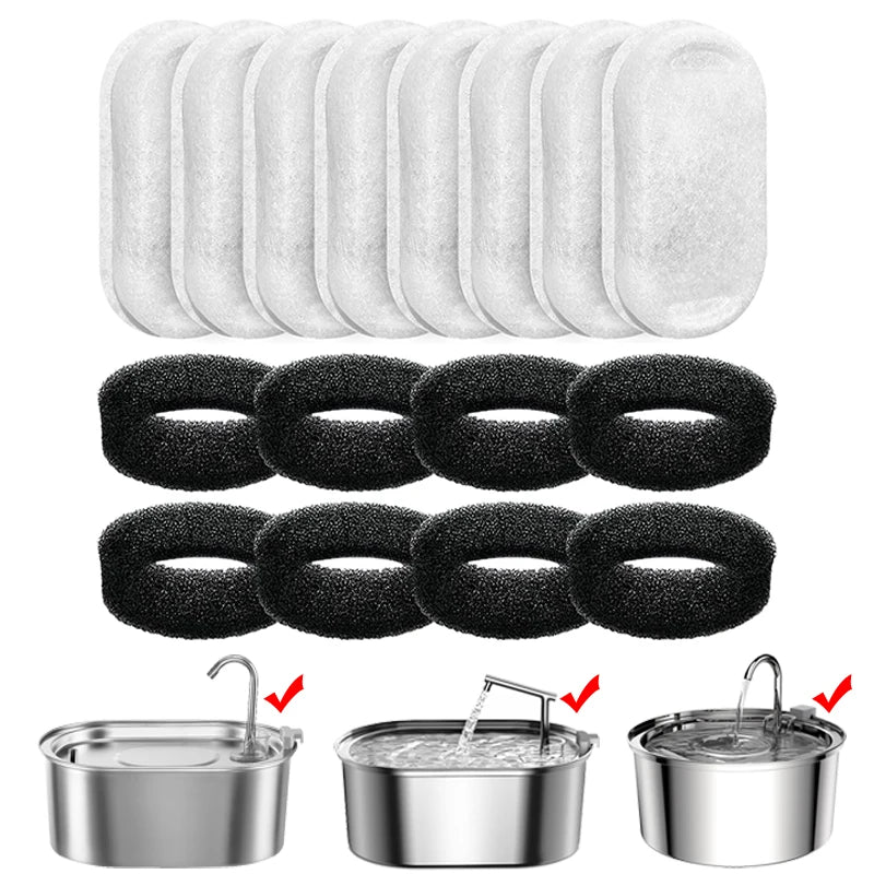 Replacement Filters for Cat Water Fountain Stainless Steel Dispenser