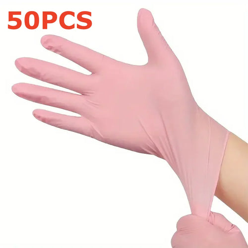 20/50/100PCS Pink Nitrile Disposable Gloves 3.5mil Latex Free