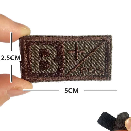 5*2.5CM Small Patch with Hook and Loop Blood Type A B AB O POS NEG