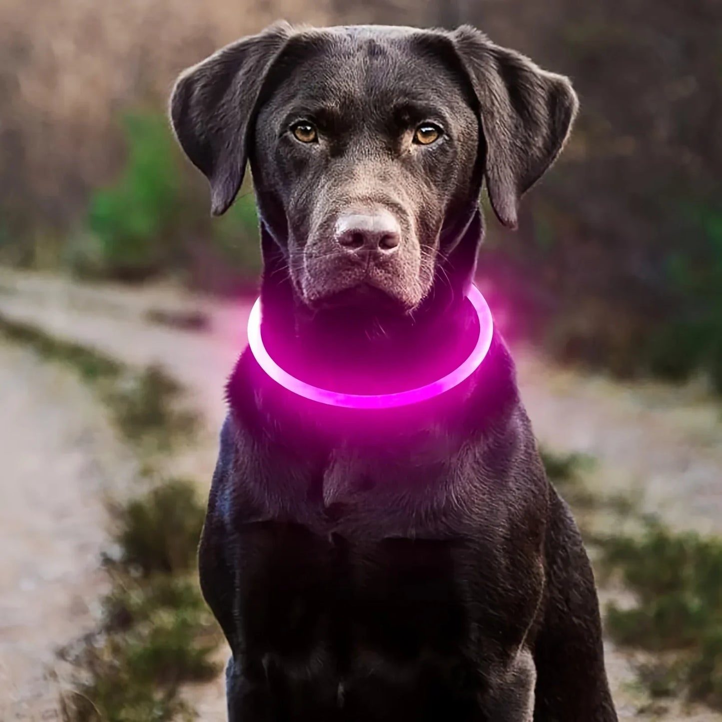 USB Rechargeable Fiber Optic Collar Pet Dog LED Light Collar Luminous